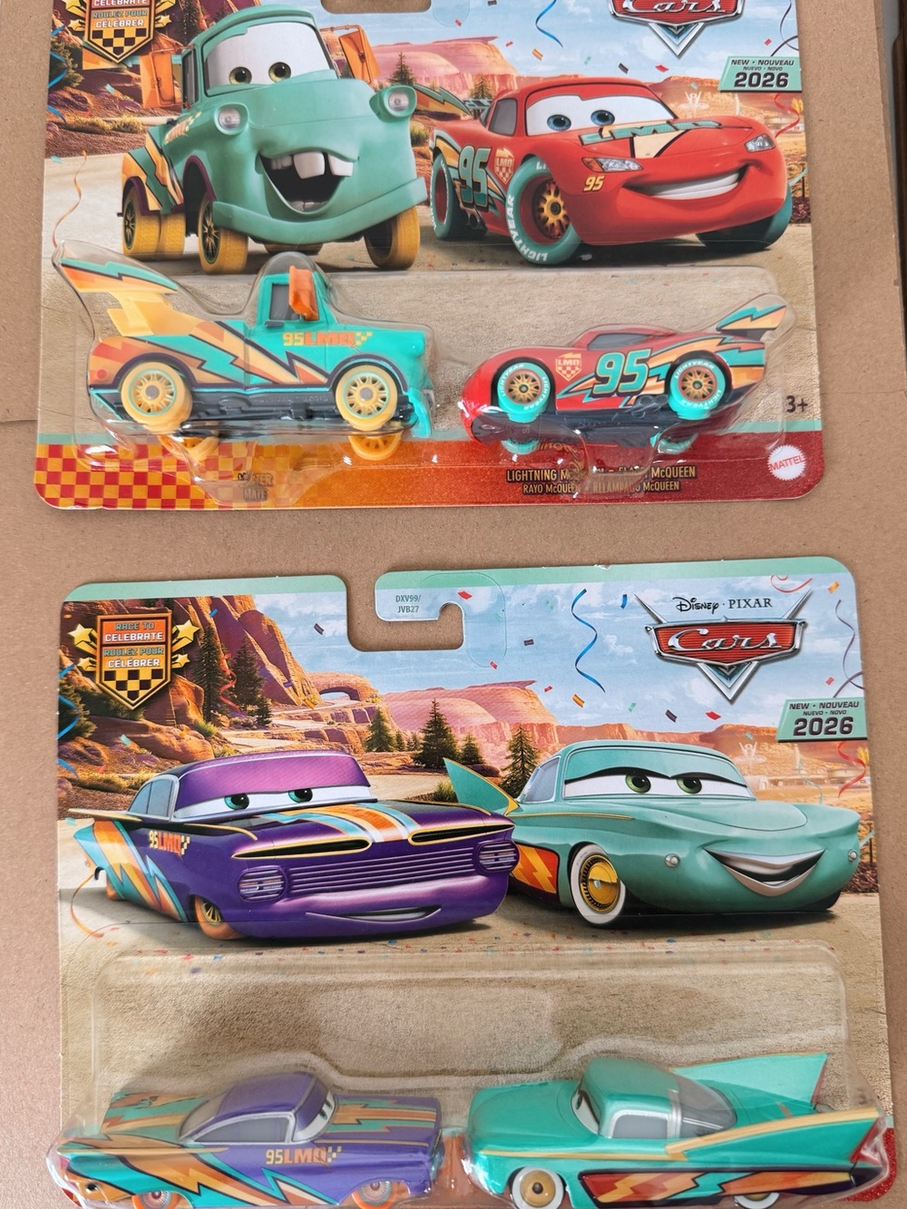 Disney Pixar Cars Race to Celebrate Lightning McQueen & Mater & Ramone & Flo Lot